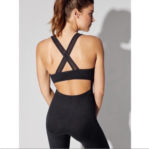 Carbon38 Flow Jumpsuit Black Activewear Workout Women’s Medium - Picture 2 of 14